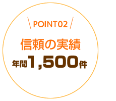 信頼の証!年間実績1,500件